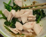 ほうれん草と鶏ハムのごま酢和え作り方4写真