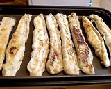 手作り餃子の皮で。ジャンボ餃子簡単包み方作り方6写真