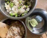 枝豆と塩昆布とおかかと卵のおにぎり作り方3写真