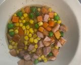 全てレンジ洋風オイきな粉風味炒飯弁当作り方4写真