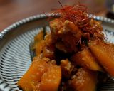 かぼちゃとひき肉の生姜煮こみ作り方15写真