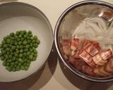 ベーコンとグリーンピースのクリームパスタ作り方1写真