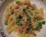 ベーコンとグリーンピースのクリームパスタ作り方4写真