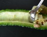 レタスモリモリ♫ゴーヤのカレーミート♬作り方1写真