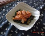 オクラのにんにく醤油炒めマヨキムチのせ作り方4写真