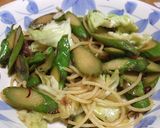 アスパラとキャベツのぺペロンチーノ作り方5写真