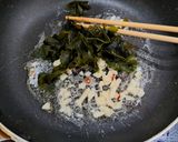 めんつゆバター☆わかめのパスタ作り方5写真