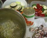 たこと夏野菜のトマトソース煮＆次の日パイ作り方1写真