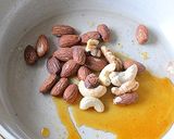 砂糖とオイルで作る飴がけミックスナッツ♪作り方7写真