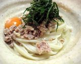 うち麺通団＊塩鶏とろたまうどん作り方4写真
