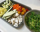 野菜たっぷり乗せ♪ガーリックライス作り方1写真