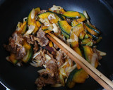かぼちゃと牛肉のオイスター炒め作り方7写真