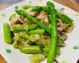 葱の香りがうま〜い！アスパラと豚肉のねぎ塩炒め♡作り方7写真