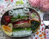ごはんでハンバーガーのお弁当：キャラ弁作り方6写真