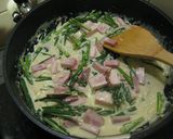 ニラ・ベーコン・ホタテ缶のクリームパスタ作り方4写真