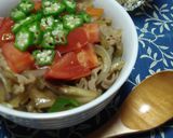 トマトもまぜてね！　しょうが焼き丼♪作り方5写真