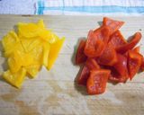 パプリカとウインナーの炒め物★作り方1写真