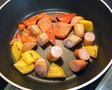 パプリカとウインナーの炒め物★作り方3写真