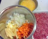 ひき肉と野菜のオープンオムレツ作り方1写真