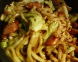 ウィンナーとキャベツ✿特急❀焼きうどん✿作り方3写真