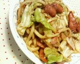 ウィンナーとキャベツ✿特急❀焼きうどん✿作り方5写真