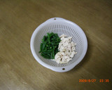 蒸し鶏といんげんの胡麻甘味噌マヨにんにく作り方3写真