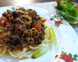 ラクウマ☆焼肉のタレでミートスパゲティ風作り方5写真