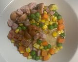 レンジ中華梅クリーム金平味オムライス弁当作り方3写真