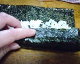 お弁当手巻き？おにぎり？☆ずぼら巻き☆作り方3写真