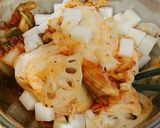 材料3つ!キムチれんこん焼き餅作り方3写真