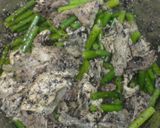 豚肉とにんにくの芽の胡麻和え作り方3写真