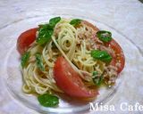 トマトとバジルとツナの冷製パスタ作り方4写真
