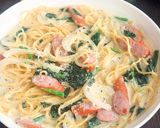 もちもち！時短ベーコンとほうれん草のスープパスタ作り方7写真