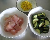 鶏肉とズッキーニのトマトクリーム炒め作り方1写真