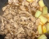 豚バラ薄切り肉と春菊の簡単すき焼き風煮作り方3写真