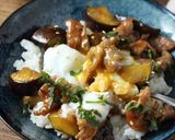 【なすと豚こま肉のスタミナ丼】ワンパンで作り方5写真