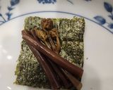 わらびのお刺身海苔に巻いて作り方1写真