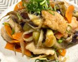 鶏むね肉とごぼうと茄子の中華風炒め♪作り方7写真