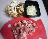 きのこと鶏肉のリゾット(もちきび入り)作り方1写真