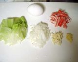 簡単パラパラかに（かま）とレタスの炒飯作り方1写真