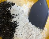 栄養満点💯黒ゴマとチーズのホットケーキ作り方2写真