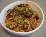 簡単♪ナスときのこの鶏味噌炒め❤作り方5写真