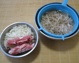 豚こま肉とごぼうの柳川風卵とじ作り方1写真