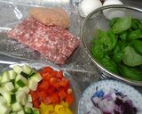 美多ミン夏野菜と挽肉のバジル炒めごはん作り方1写真