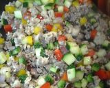 美多ミン夏野菜と挽肉のバジル炒めごはん作り方6写真