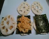 クリームキムチーズのれんこん焼き作り方4写真
