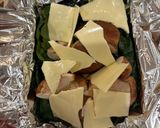 葉野菜ときのことチーズのアルミ焼き作り方6写真