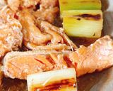 缶詰で☆鮭中骨水煮と焼き葱の旨だし煮作り方5写真
