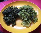 台湾家庭料理♪野沢菜＆豚挽肉の炒め♪作り方1写真