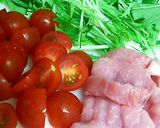 豚肉・水菜・トマトのイタリアン炒め★作り方1写真
